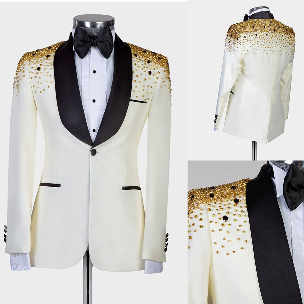 Men Formal Wear Modern - رجل فاخر بلورات مطرز الدعاوى الرجال