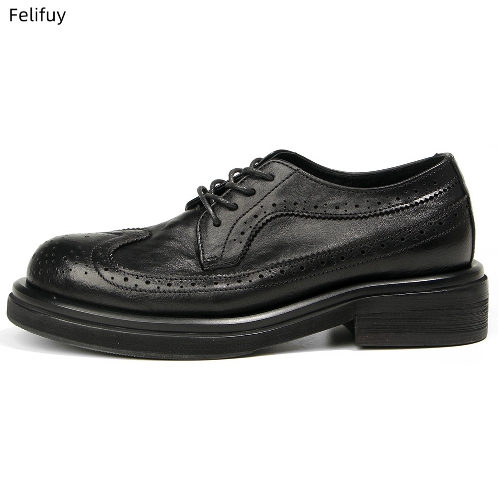 Men Formal Wear All Black - أحذية ديربي سوداء للرجال مصنوعة من