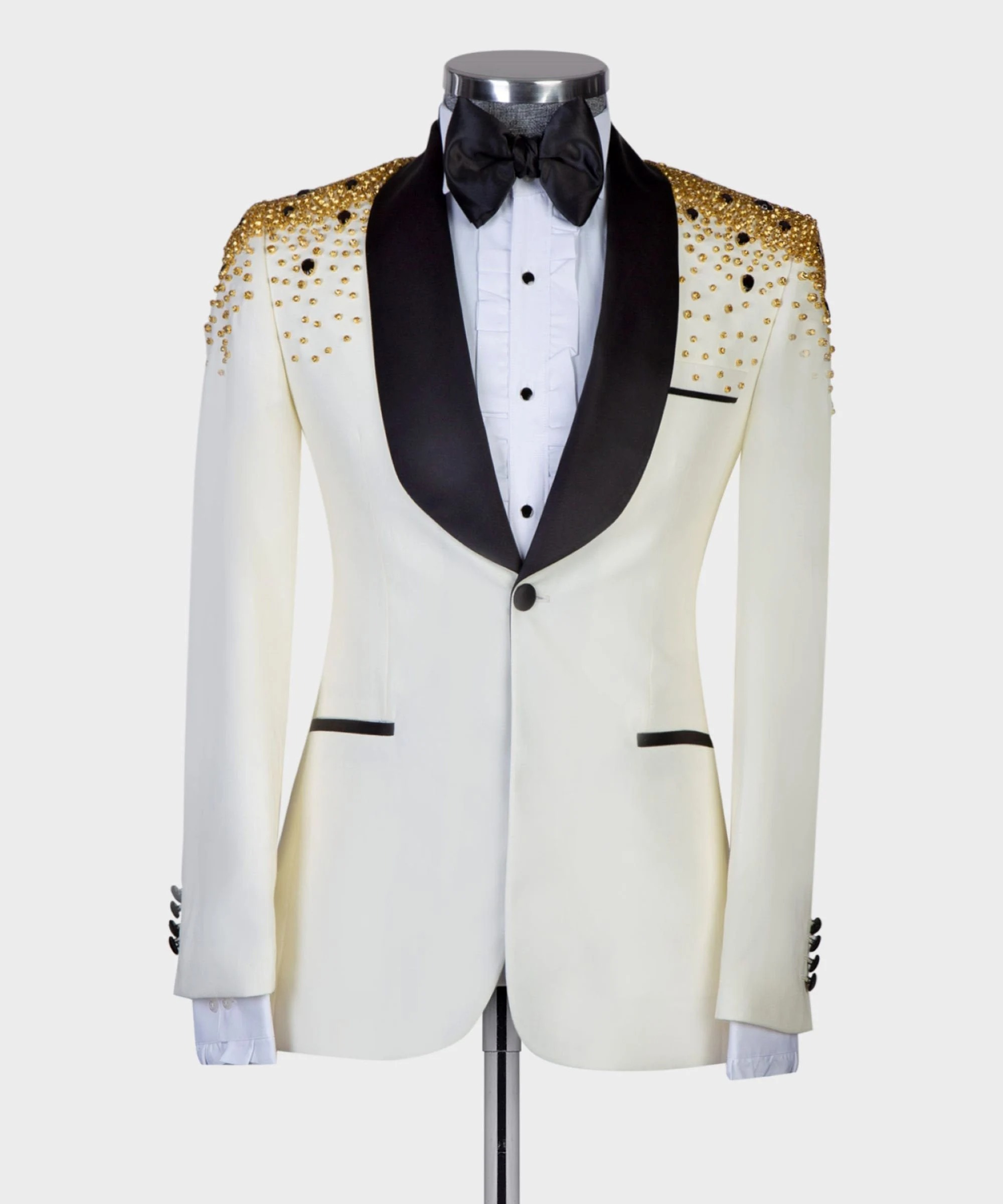 رجل فاخر بلورات مطرز الدعاوى ا - مراجعة Men Formal Wear Modern وسعره