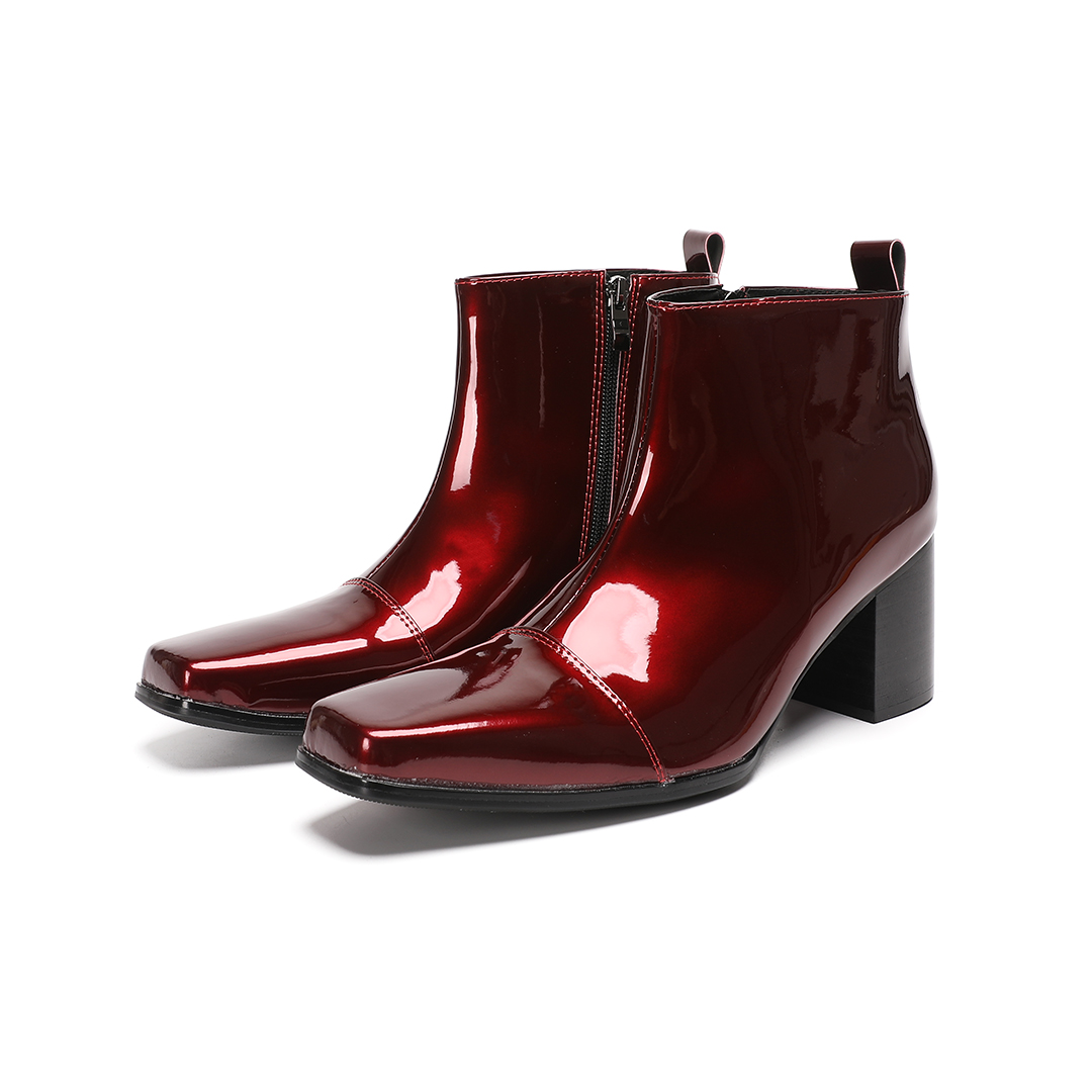 حذاء رجالي أحمر من الجلد الطبي - مراجعة Men Formal Wear With Boots وسعره