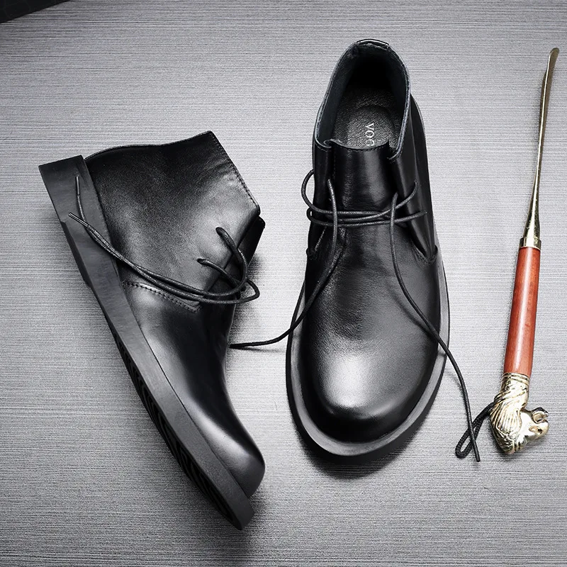 خمر جلد طبيعي الرجال الكاحل ال - مراجعة Men Formal Wear With Boots وسعره