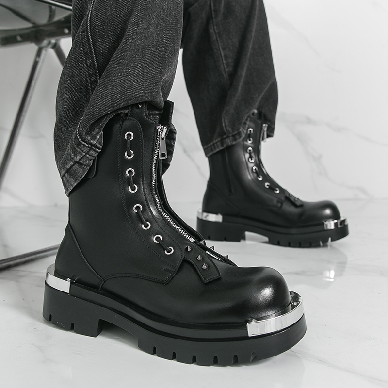 أحذية رجالية بنعل سميك مصممة ع - مراجعة Men Formal Wear With Boots وسعره